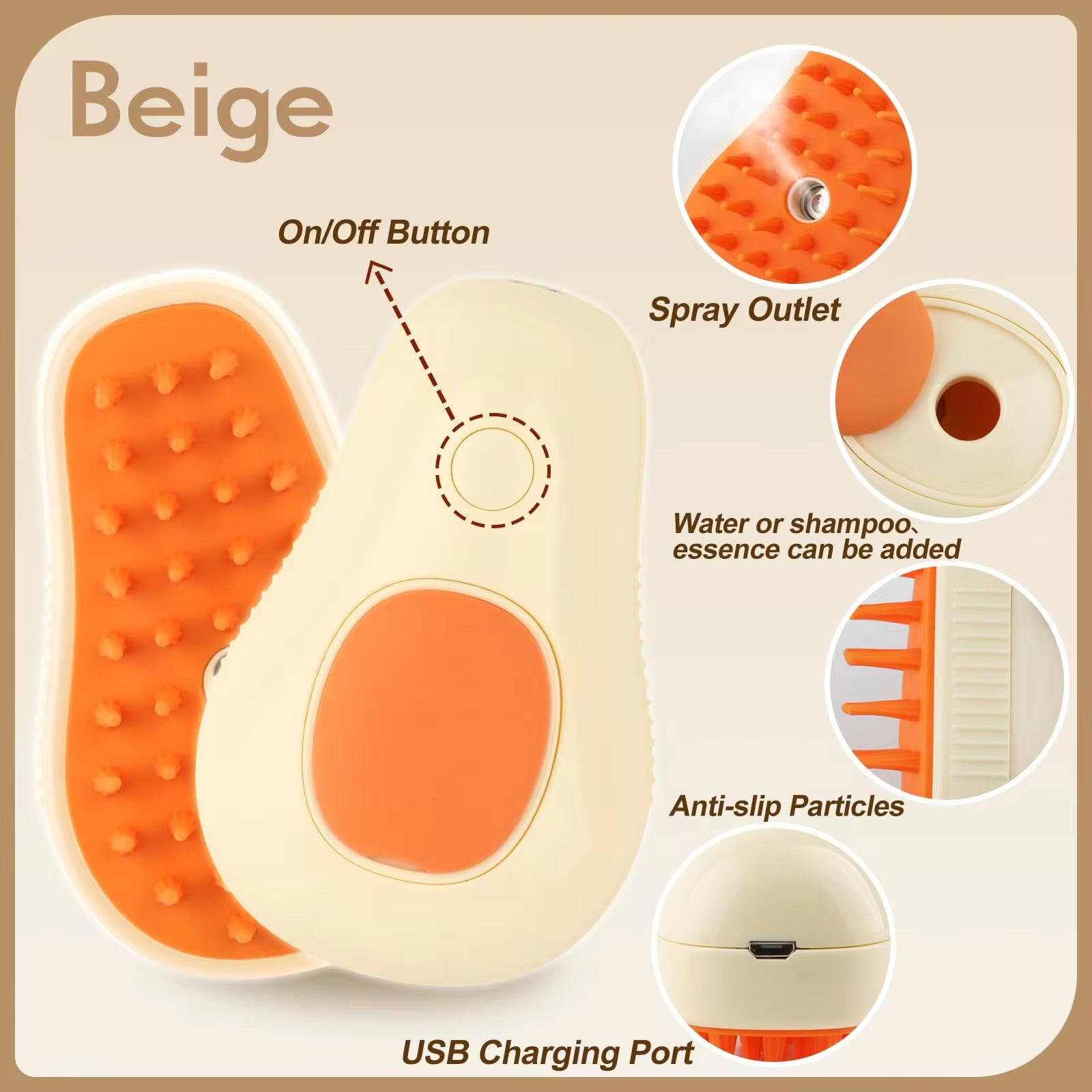 🐾 SteamGroom™ 3-in-1 Pet Brush (USB Rechargeable)