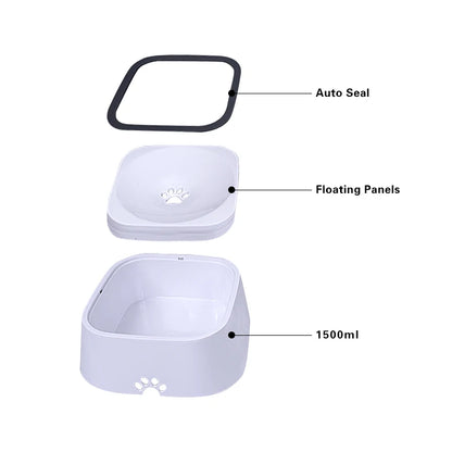 💧🐶 AquaPaws™ No-Spill Floating Water Bowl