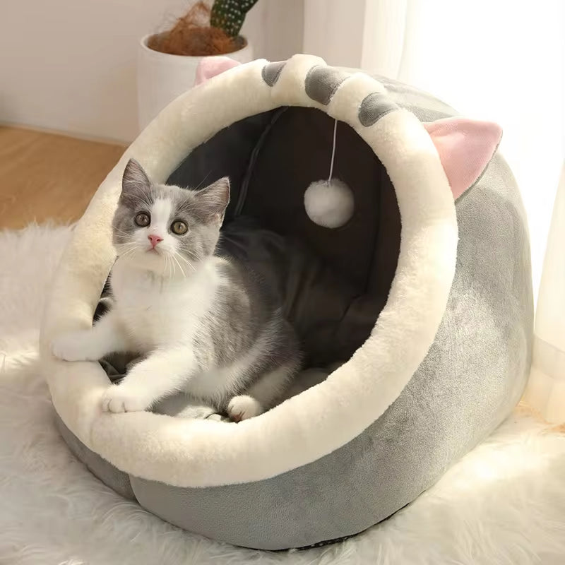 🧸 CuddleCave™ Washable Pet Tent Bed
